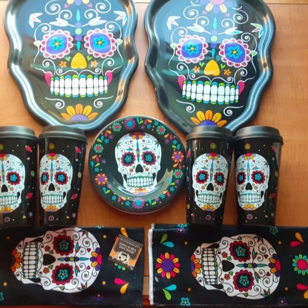 Halloween Decor Sugar Skull 12 Piece Bundle
